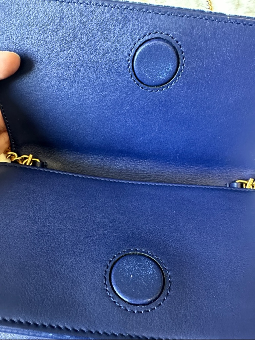 Gucci Double G Marmont Mini Bag in Blue Suede - Picture 7 of 11